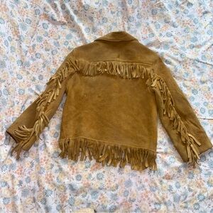 Kids Tan Fringe Jacket